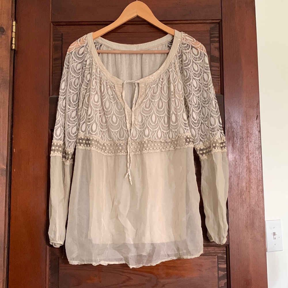 Gauzy peasant top